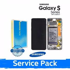 Ekranas skirtas Samsung G973 S10 su rėmeliu / Prism Black / (Service Pack)  +INCLUDING BATTERY