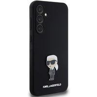 Karl Lagerfeld silikoninis Ikonik Metal Pin dėklas telefonui Samsung Galaxy S23 FE - juodas