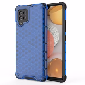 Honeycomb dėklas šarvuotas su TPU buferiu Samsung Galaxy A42 5G mėlynas