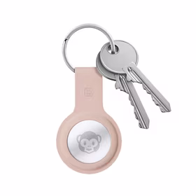 Crong Silicone dėklas with raktų pakabukas – apsauginis keychain dėklas Apple AirTag 1/2 (sand rožinis)