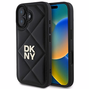 DKNY putuotas Stack logotipas dėklas telefonui iPhone 16 - juodas