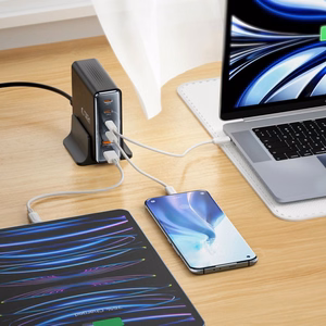 "Tech-protect DC80W-GAN" 6 PRIETAISŲ PD80W/QC3.0 įkrovimo stotelė - juoda