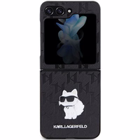 Karl Lagerfeld Saffiano Monogram Choupette Pin dėklas telefonui Samsung Galaxy Z Flip 5 - juoda