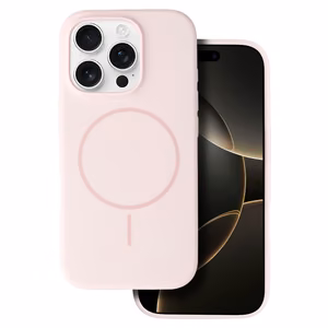 Magnetinis plonas silikoninis dėklas iPhone 15 Pro Max šviesiai rožinė