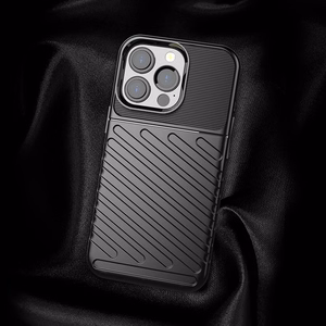 Thunder dėklas lankstus tvirtas patvarus dangtelis TPU dėklas iPhone 13 Pro juodas