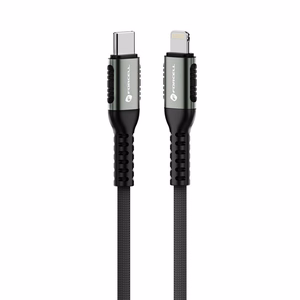 FORCELL F-ENERGY C259 kabelis Type C į Lightning PD 3A 27W Cafule 0,5 m juodas