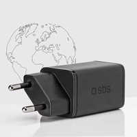 SBS TETRGAN1C45W 45W GaN USB-C sieninis įkroviklis su Power Delivery - juodas
