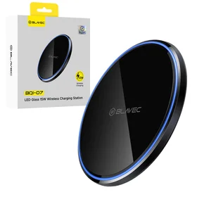 "Blavec" indukcinis įkroviklis BQI-07 Qi 15W "UniCharge" (BQI07-QIB), juodas stiklas