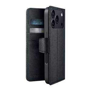 SBS Wallet Classic Mag dėklas, skirtas iPhone 18 Pro, su pinigine ir stovu, suderinamas su MagSafe – juodas