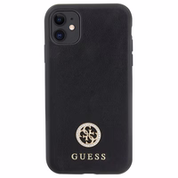 Guess Strass Metal Logo dėklas telefonui iPhone 11 / Xr 6.1" - Juodas