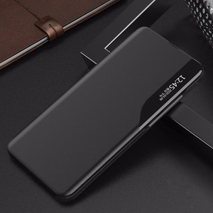Dėklas telefonui Samsung Galaxy A24 4G iš eko odos su stovu juodas