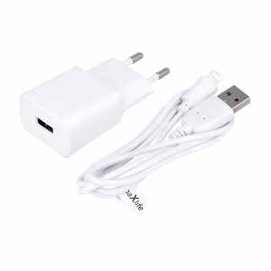 "Maxlife MXTC-01" įkroviklis 1x USB 2,1A baltos spalvos + "Lightning" laidas