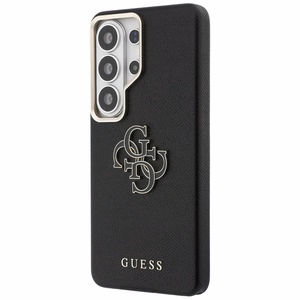 Guess dėklas Grained Big 4G Metal Logo for Samsung Galaxy S26 Ultra juodas