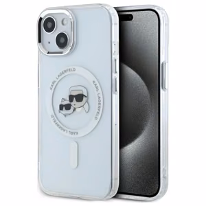 Karl Lagerfeld IML металлические головы Karl&Choupette Чехол MagSafe iPhone 14 - белый