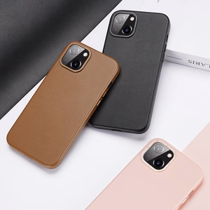 Dux Ducis Grit odinis dėklas iPhone 14 Plus Elegantiškas dirbtinės odos dėklas (MagSafe suderinamas) Juodas