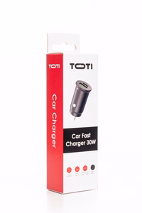 SEEK TOTI 30W Type-C + USB-A automobilinis greitasis įkroviklis, juodas