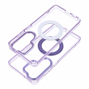Case for Samsung A57 Frame Circle Stand compatible with MagSafe purple