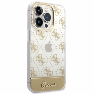 Guess GUHCP14LHG4MHG iPhone 14 Pro 6.1 "auksinis / auksinis kietas dėklas 4G Rašto Scenarijus