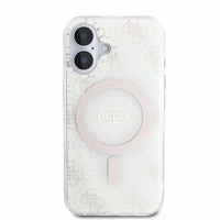 Guess IML 4G Fonas Magnetinis dėklas telefonui iPhone 16 Plus - baltas