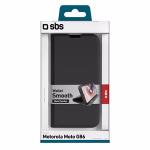 SBS Piniginė Smooth Dėklas for Motorola Moto G86 with Atverčiamas Dėklas - juodas