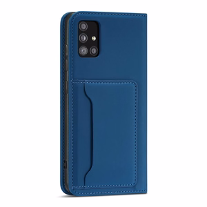 Magnetinis kortelių dėklas Xiaomi Redmi Note 11 Pro piniginė kortelių laikiklis mėlynas