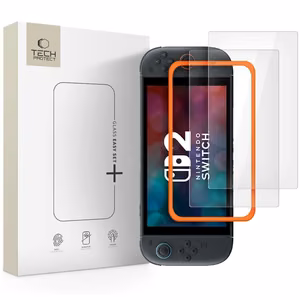 Tech-Protect Easy Set+ 2 dalių grūdinto stiklo rinkinys Nintendo Switch 2 - skaidrus