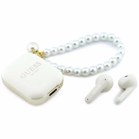 Guess Pearl Strap TWS ausinės baltas