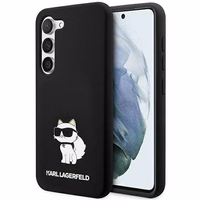 Karl Lagerfeld silikoninis Choupette dėklas telefonui Samsung Galaxy S24+ - juodas