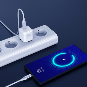 3mk Hyper Charger PD GaN 25W sieninis įkroviklis su USB-C laidu – baltas