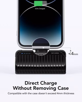 VEGER išorinė baterija 5000 mAh su įmontuotu jungtimi Lightning PlugOn PD QC3.0 3A 20W W0558P juoda