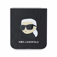 Karl Lagerfeld Saffiano monogramos dėklas telefonui Samsung Galaxy Z Flip 6 - juoda