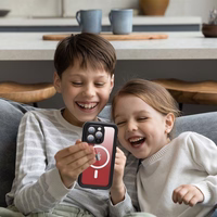 Dėklas atsparus vandeniui SHELLBOX DOT IPHONE 15 PRO - juodas (m)