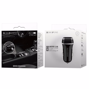 Borofone BZ2 Joyroad car charger with 2 USB-A ports, 12 W, black