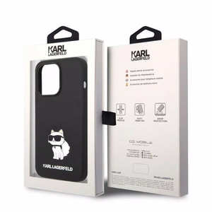 Karl Lagerfeld Silicone Choupette dėklas telefonui iPhone 14 Pro Max - juodas