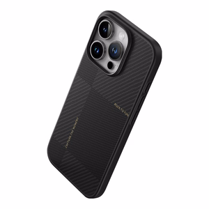 Rock Itin plonas Aramido pluošto Kevlar 600D dėklas Iphone 16 Pro Max juodas