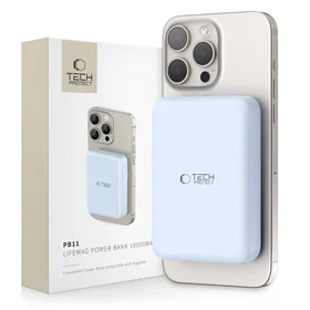 Tech-Protect LifeMag PB11 išorinė baterija su MagSafe 10000mAh 15W USB-C jungtimi - mėlyna + USB-C kabelis