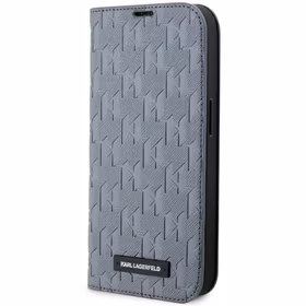 Karl Lagerfeld KLBKP14XSAKLHPG iPhone 14 Pro Max 6.7" Dėklas telefonui sidabrinis sidabrinis Saffiano Monograma