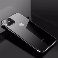 Skaidrus spalvotas dėklas Gel TPU elektroplokštės rėmas iPhone 13 Pro juodas