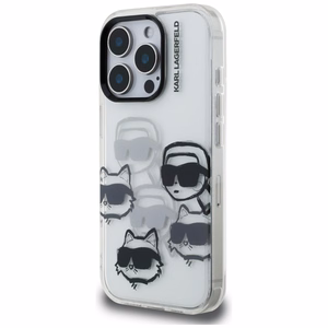 Karl Lagerfeld IML daugiaspalvis K&C galvos raštas dėklas iPhone 16 Pro Max - permatomas