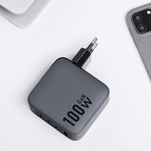 FORCELL F-ENERGY GaN VT-46 pilkas kelioninis įkroviklis 3 x Type C + USB A PD QC4.0 5A 100W su PD