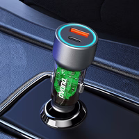 Dudao R4T 25W USB-A / USB-C automobilinis įkroviklis - pilkas