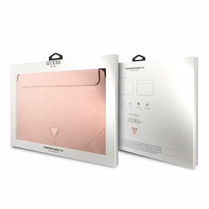 Guess Saffiano Triangle Logo dėklas 16" nešiojamam kompiuteriui - rožinis