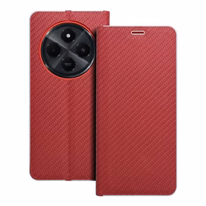 Флип-чехол для Xiaomi Redmi 14C Luna Book Carbon красный