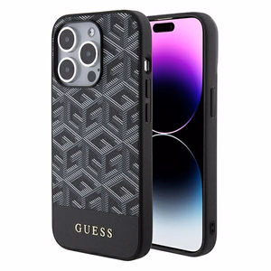 Guess GCube Stripes Magnetinis dėklas telefonui iPhone 15 Pro Max - juodas