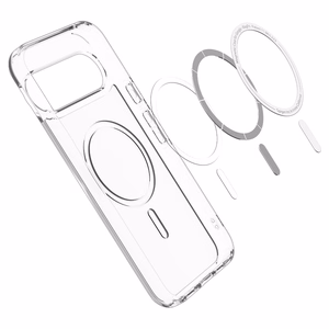 Spigen Ultra Hybrid Mag MagSafe dėklas telefonui Google Pixel 10 / 10 Pro - skaidrus ir baltas