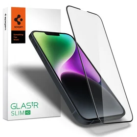 Spigen Glass FC grūdintas stiklas iPhone 13 / 13 Pro / 14 / 16e - juodas