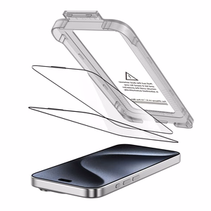 Tech-Protect Quick Set+ 2-jų rinkinys grūdintas stiklas iPhone 15 Pro - juodas