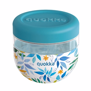 Quokka Bubble Food Jar 770 ml maisto indas, akvarelinių lapų raštas