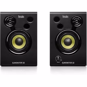 Hercules DJMonitor 32 4780885 – aktyvių 3 col. DJ monitorių pora, 30 W RMS, juoda