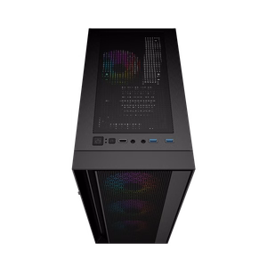 Gembird Fornax 4000 ARGB žaidimų ATX kompiuterio dėklas, Midi Tower, apšvietimas, juodas